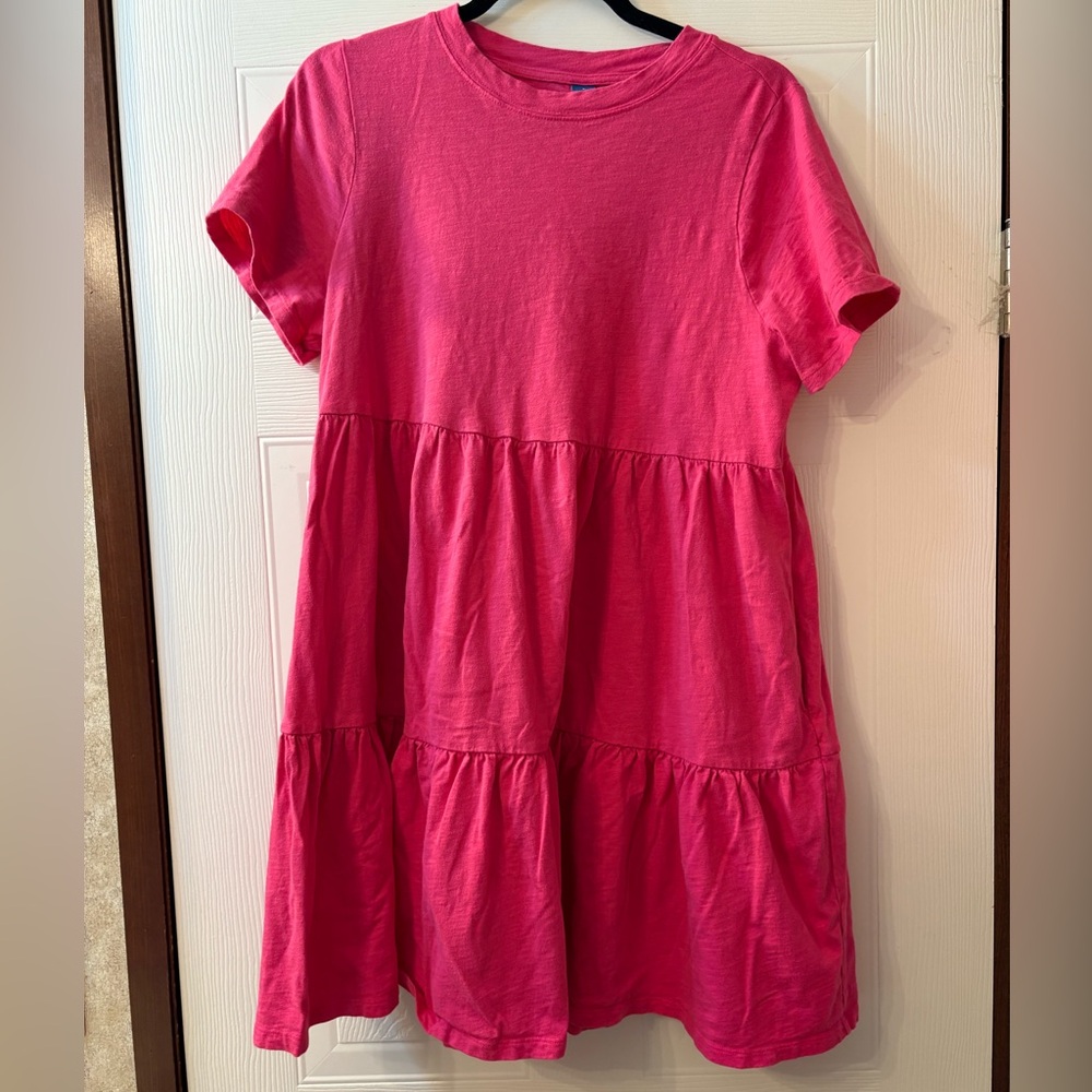 Pink Tiered T Shirt Dress